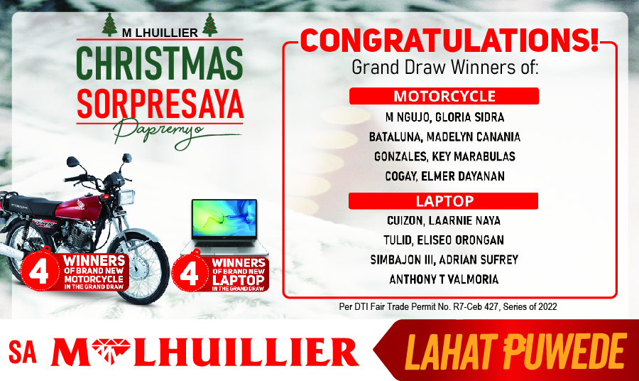 M LHUILLIER CHRISTMAS SORPRESAYA PAPREMYO - Grand Draw Winners Website