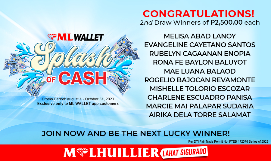 Splash of Cash 2nd Draw Winners website