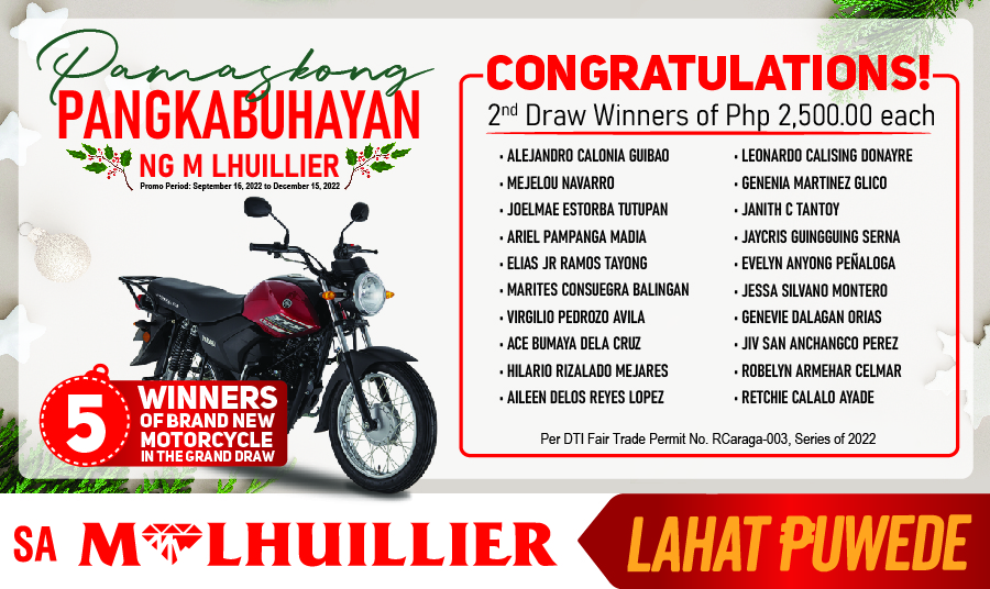 PAMASKONG PANGKABUHAYAN NG M LHUILLIER - 2nd Draw Winners Website