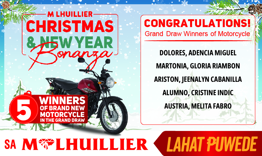 M LHUILLIER CHRISTMAS & NEW YEAR BONANZA - Grand Draw Winners Website