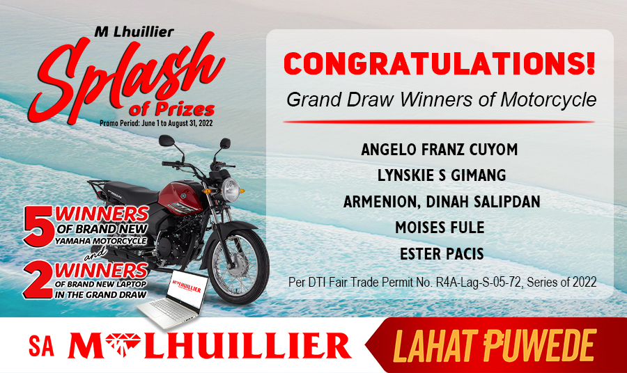 MLHUILLIER SPLASH OF PRIZES - Grand Draw Winners of Motorcycle (Website)