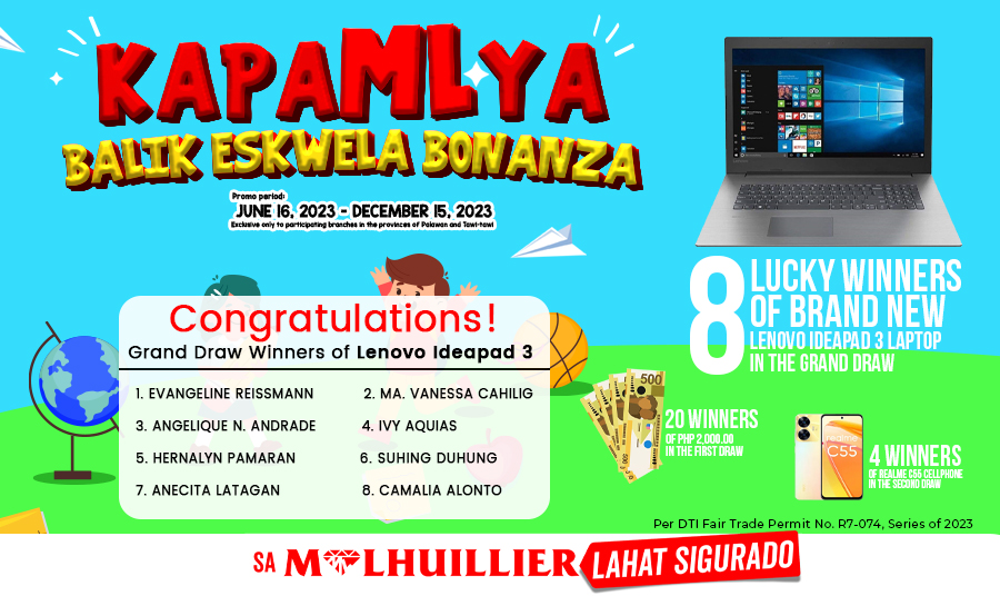 BALIK ESKWELA WEBSITE GRAND DRAW WINNERS