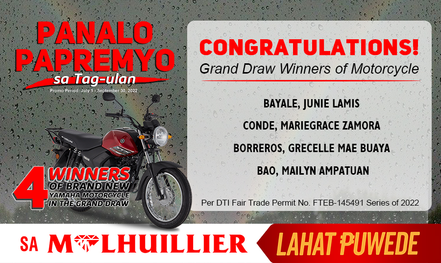 PANALO PAPREMYO SA TAG-ULAN - Grand Draw Winners of Motorcycle (Website)