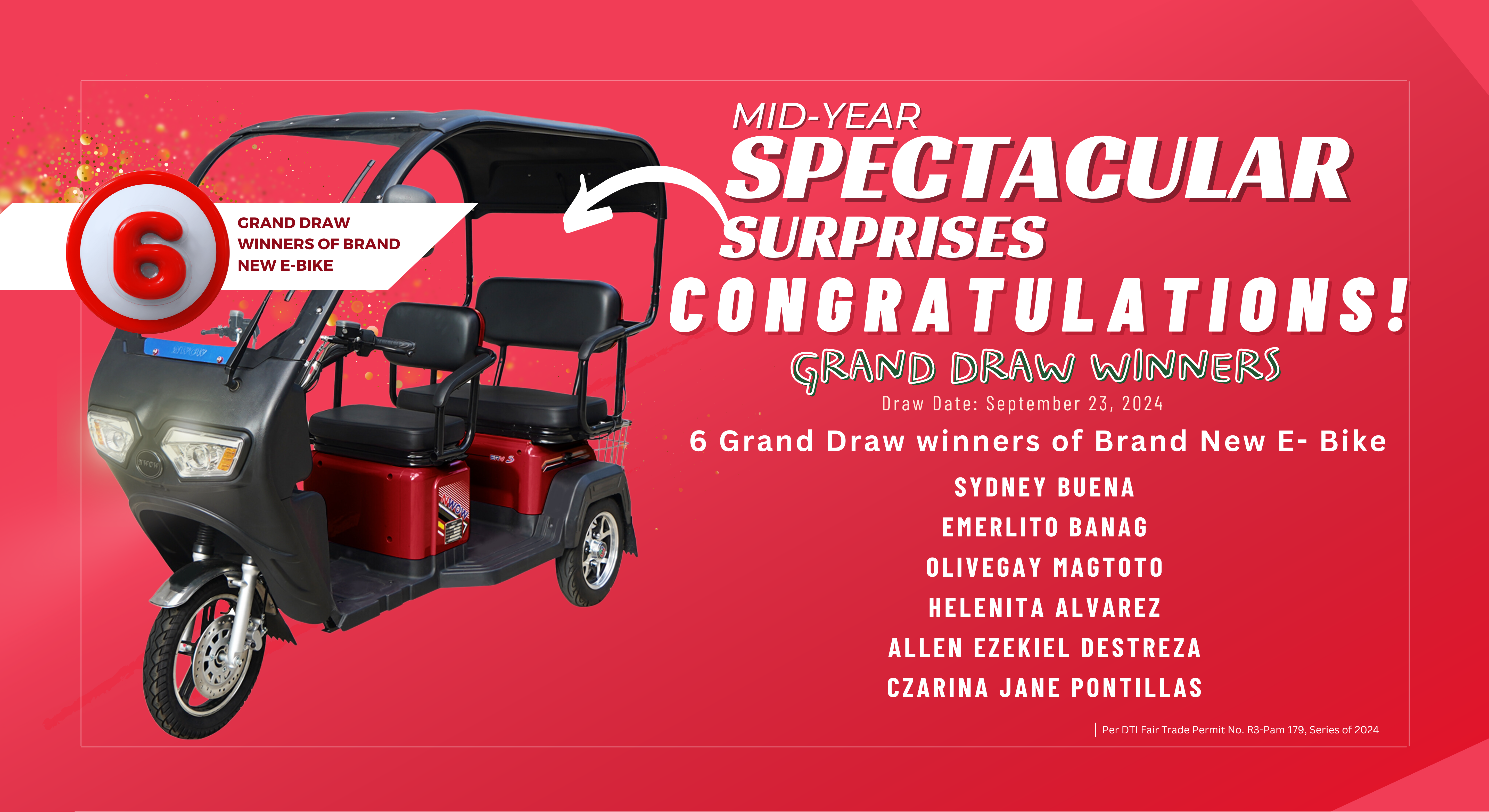 WEBSITE MID-YEAR SPECTACULAR SURPRISES GRAND Draw Winners