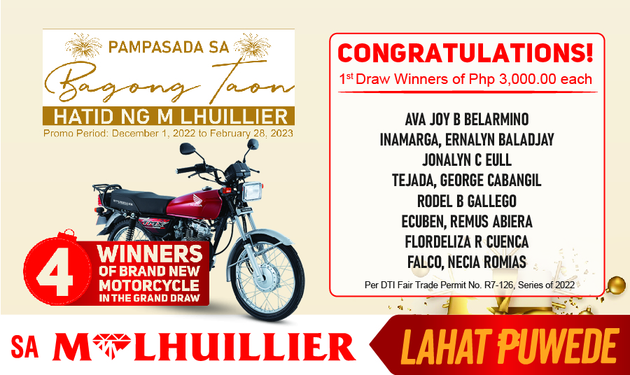 PAMPASADA SA BAGONG TAON HATID NG M LHUILLIER -1st Draw Winners Website