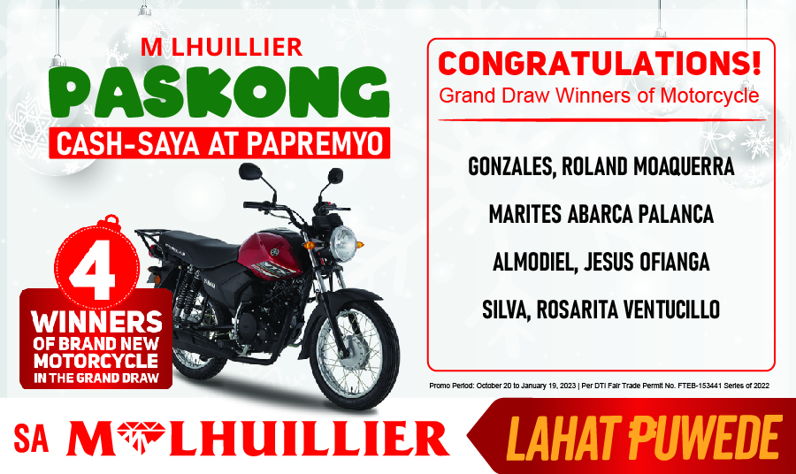 MLHUILLIER PASKONG CASH-SAYA AT PAPREMYO - Grand Draw Winners Website