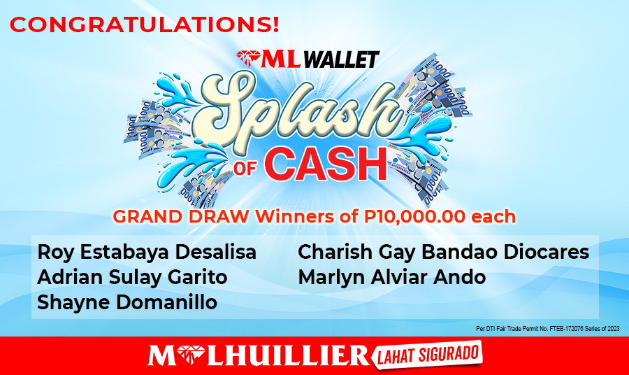 Splash of Cash Grand Draw Winners website