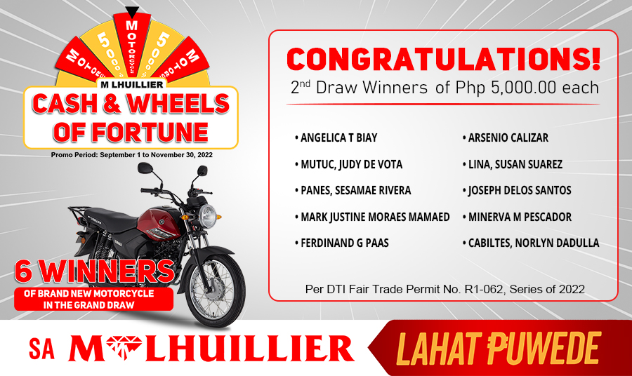 CASH & WHEELS OF FORTUNE - 2nd Draw Winners (Website)