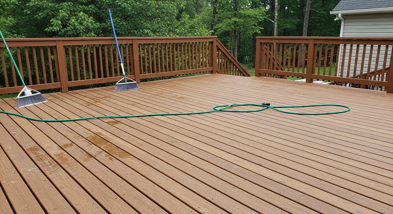 how to clean a wood deck near you
