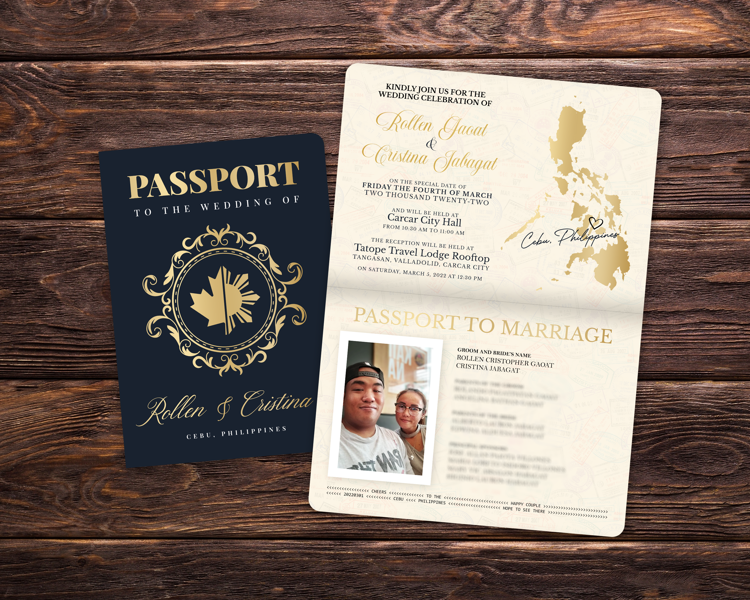 Passport-style Wedding Invitation