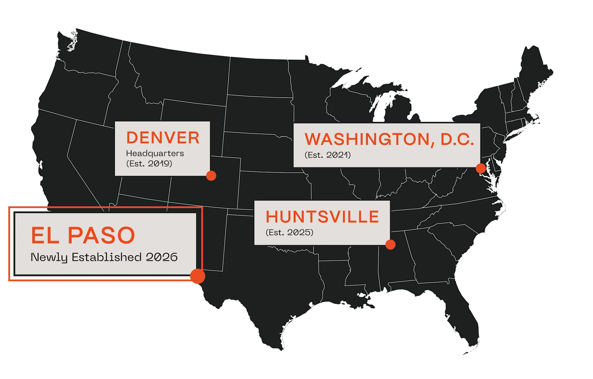 Map of United States office location