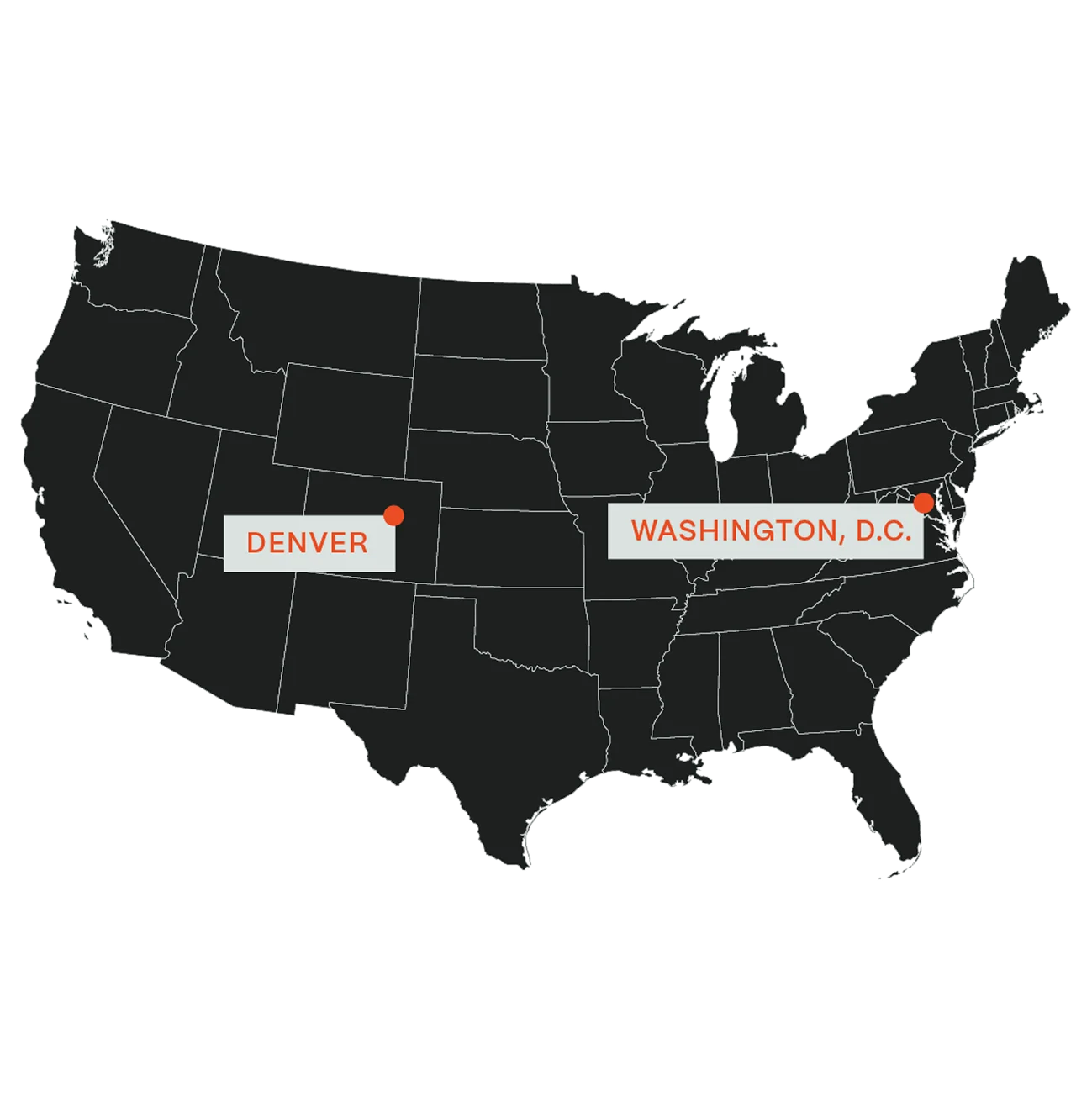 Map of United States office location