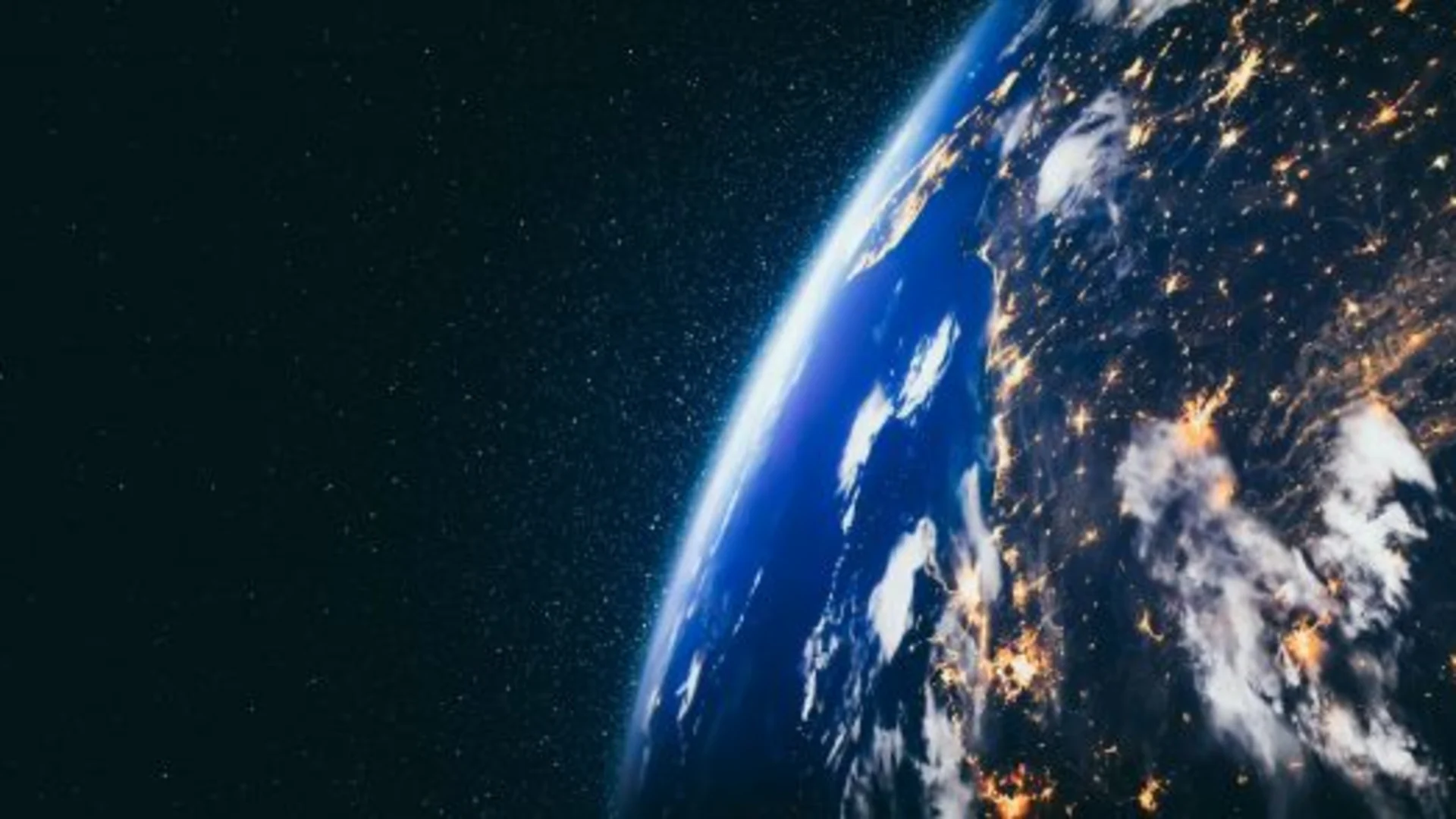 Planet earth globe view from space showing realistic earth surface and world map