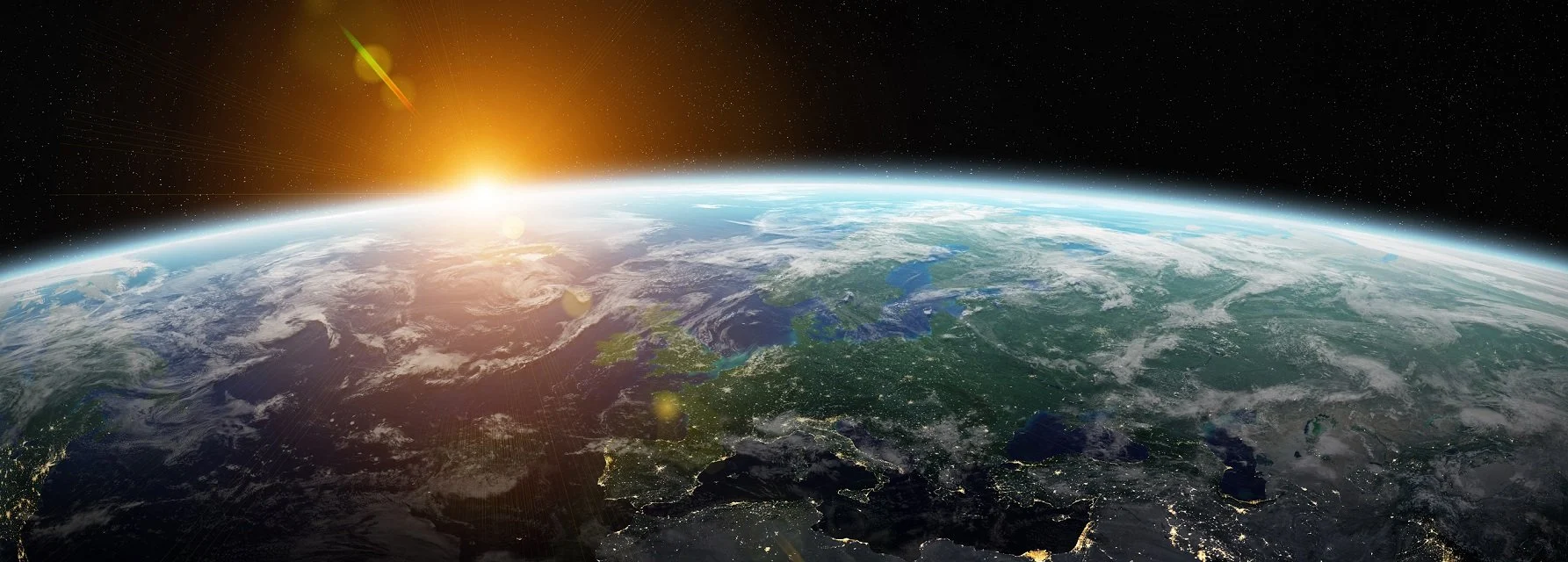 View of blue planet Earth in space 3D rendering elements of this