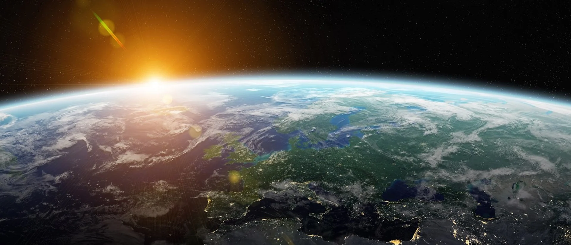 View of blue planet Earth in space 3D rendering elements of this