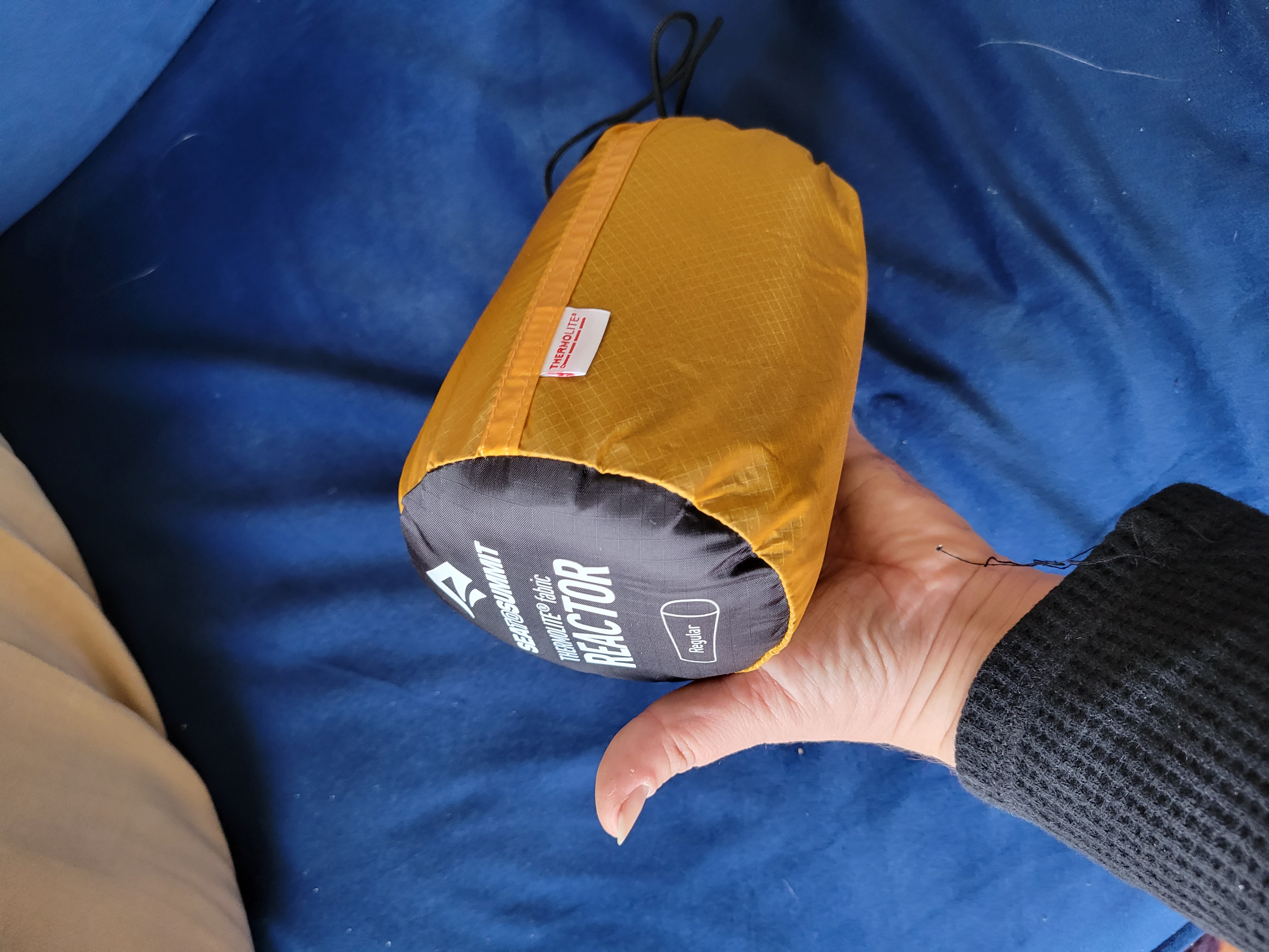 Side view of sleeping bag liner 