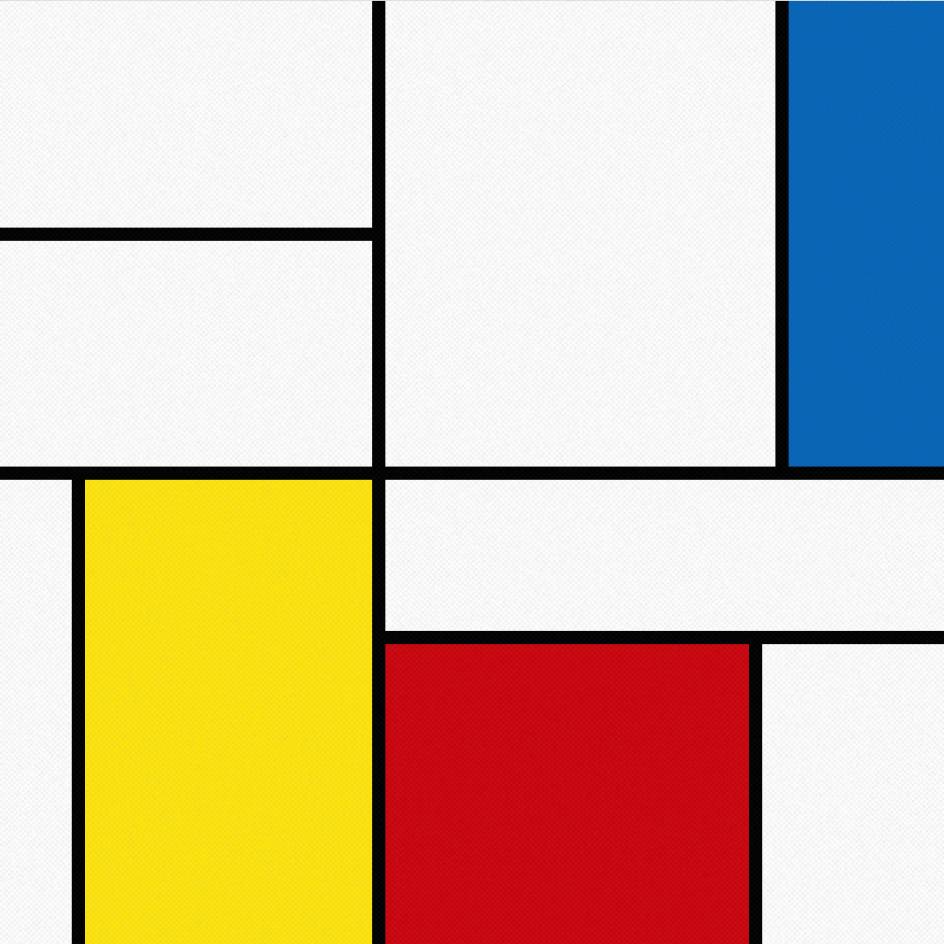 An example of artwork generated through the "CSS Grid x Mondrian" codepen