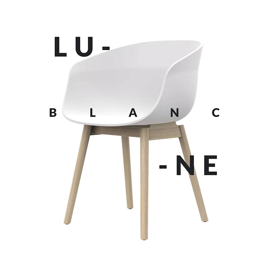 The "Lune blanc" chair, as shown in the AMP template
