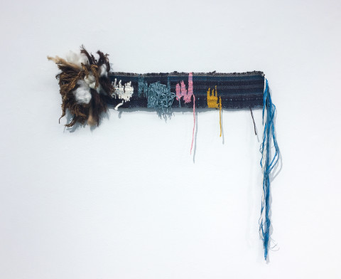 Untitled, 2017. Alpaca hair and roving wool. 26 × 9 inches.