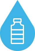Icon of the bottle on blue drop