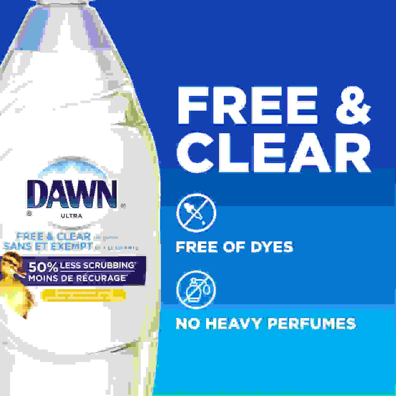 Dawn Free & Clear Dishwashing Liquid, Lemon Essence - Free & Clear; Free of Dyes, No Heavy Perfumes