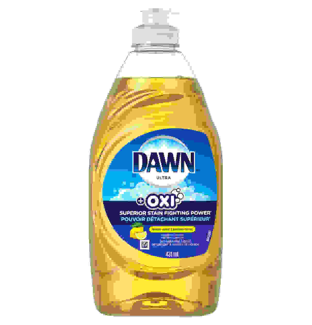 Dawn Ultra Oxi Dish Soap, Dishwashing Liquid, Lemon Scent 431 mL