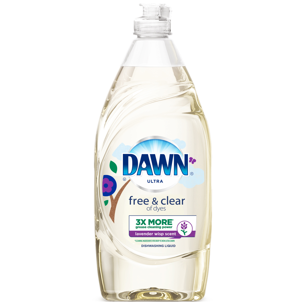 Dawn Free & Clear Dishwashing Liquid, Lavender Wisp