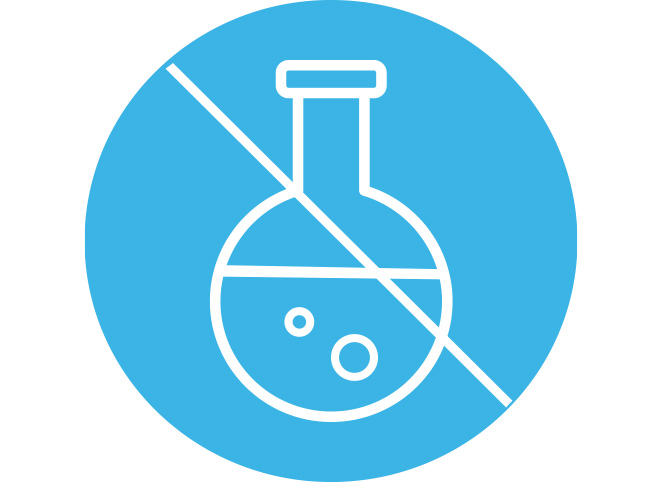 Triclosan icon on blue background