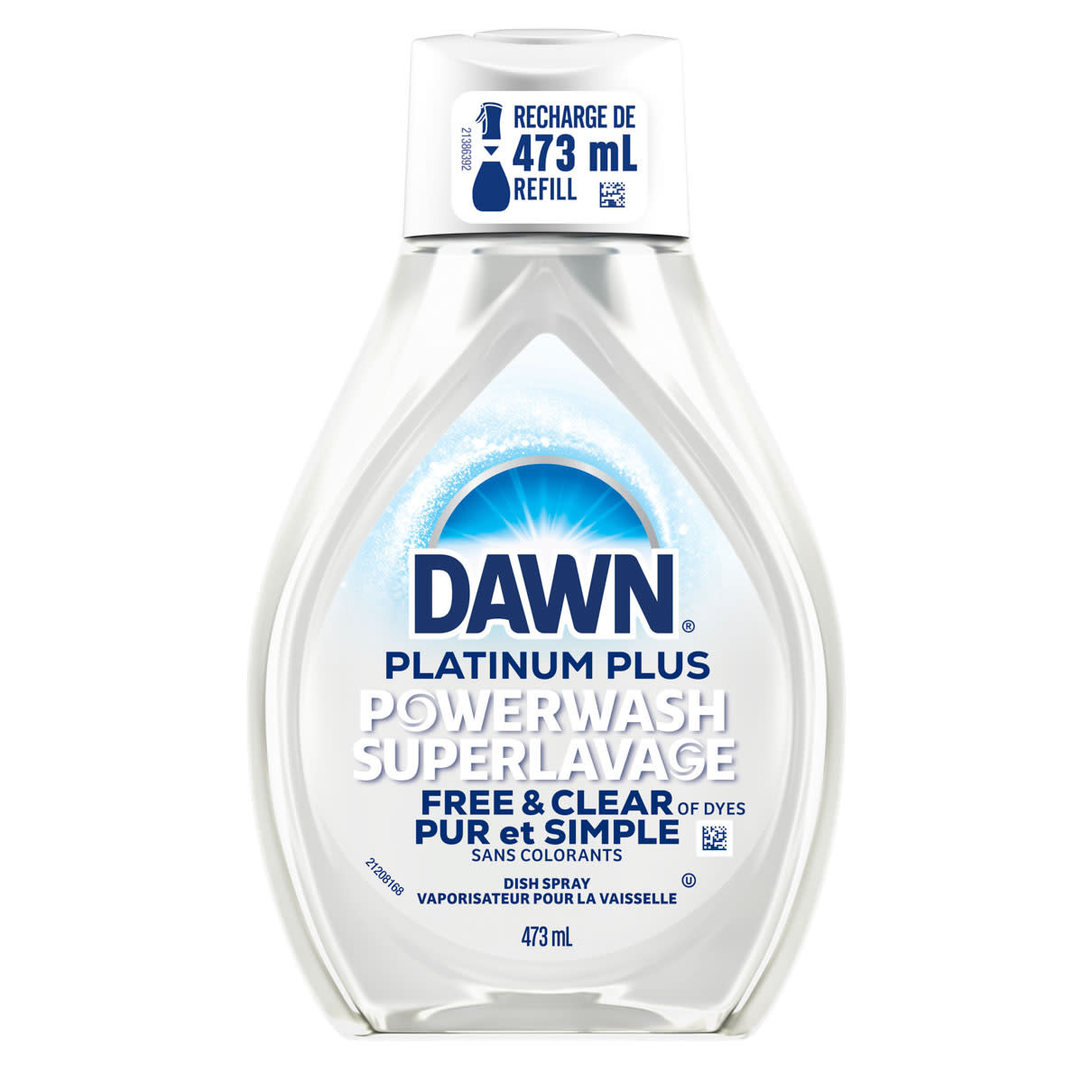 Dawn Free & Clear Powerwash Dish Spray Refill, Dish Soap, Pear 473mL