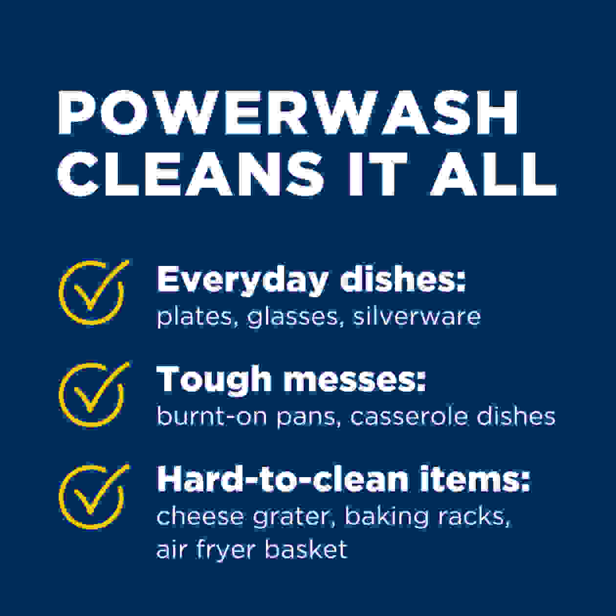 Powerwash Cleans It All: Everyday Dishes, Tough Messes, Hard-to-clean items