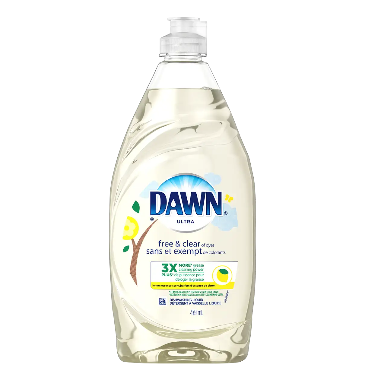 Dawn Free & Clear Dishwashing Liquid, Lemon Essence