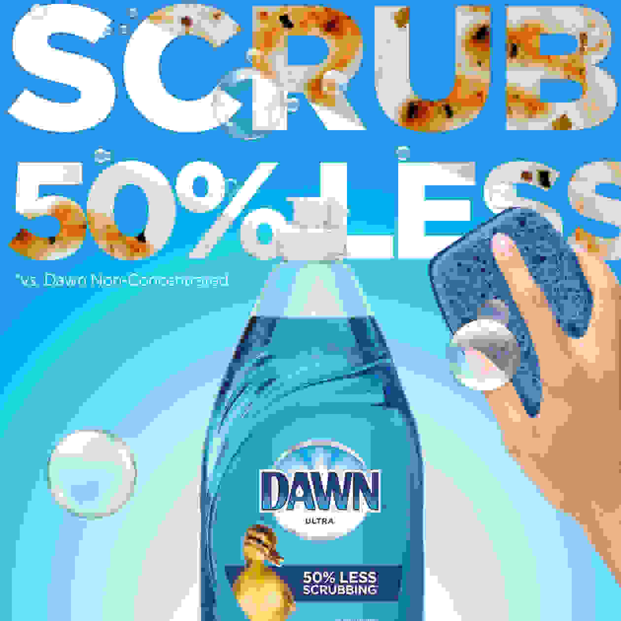 Scrub 50% Less - Dawn Original Dishwashing Liquid