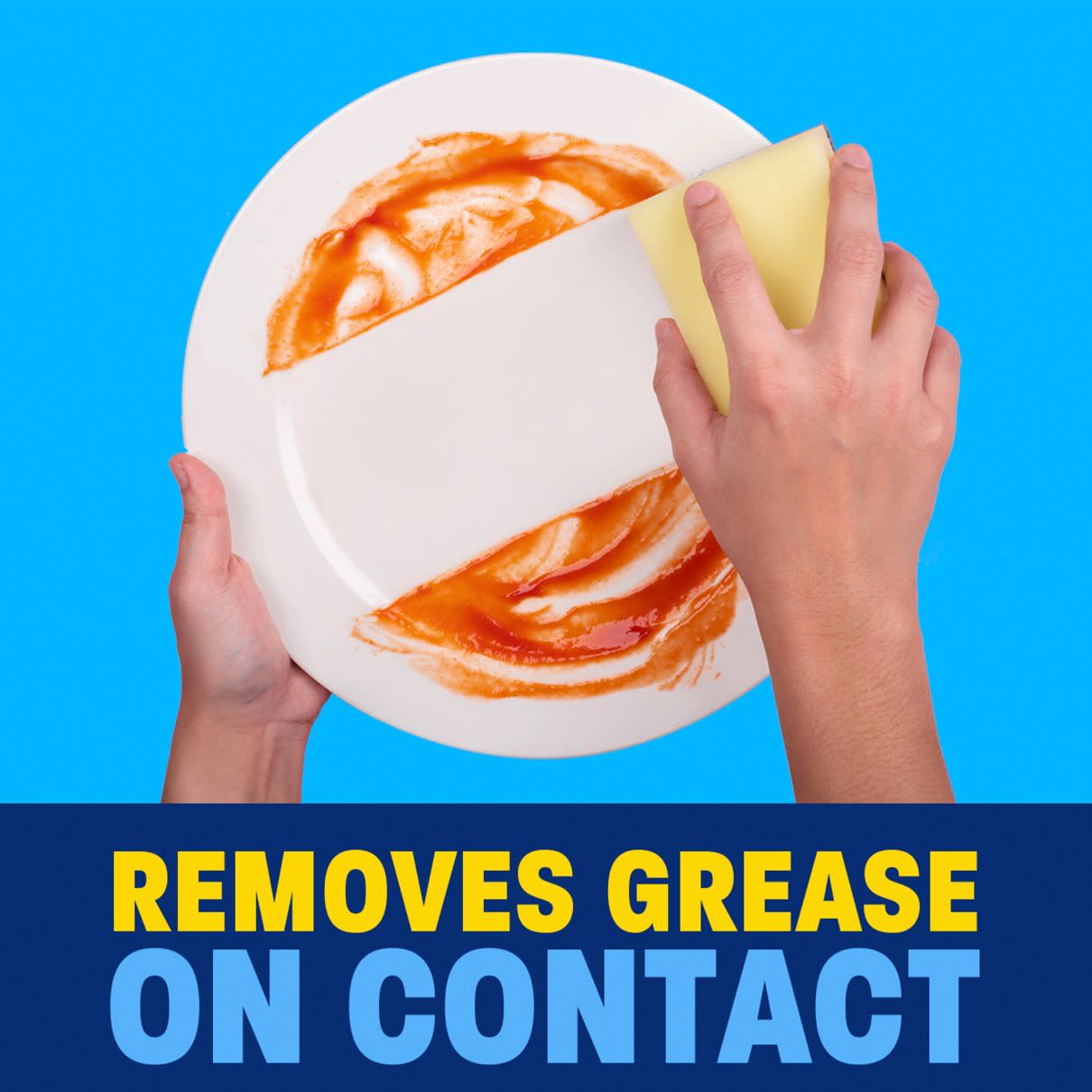 Removes grease on contact