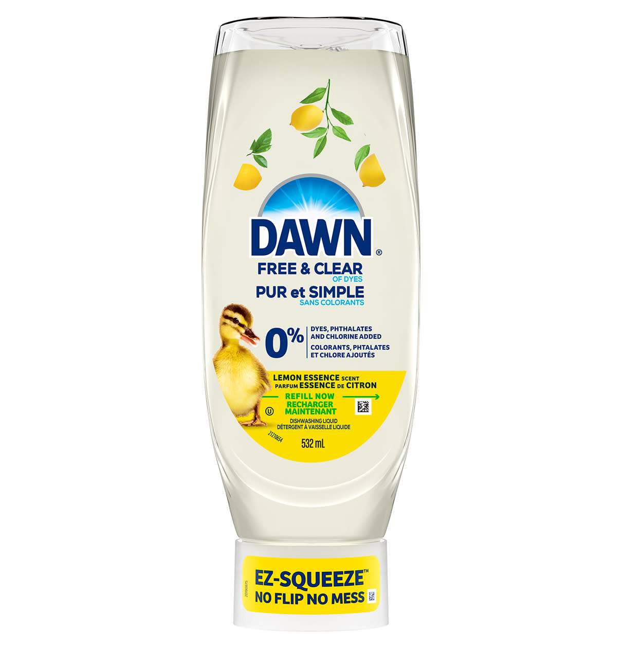Dawn Free & Clear EZ-Squeeze Dish Soap Liquid, Lemon