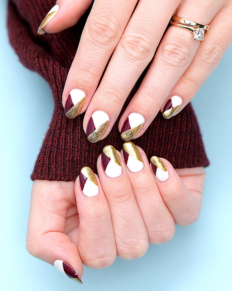 Chic Geometric Dip Nail Designs