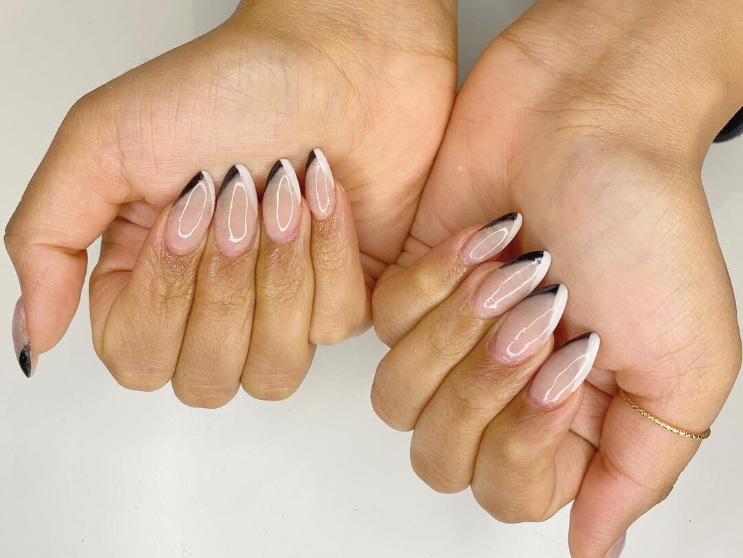 15 V-Cut French Tips Nails Manicure Designs to Try