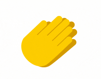 An animation of yellow hands clapping by Vectorfair Y