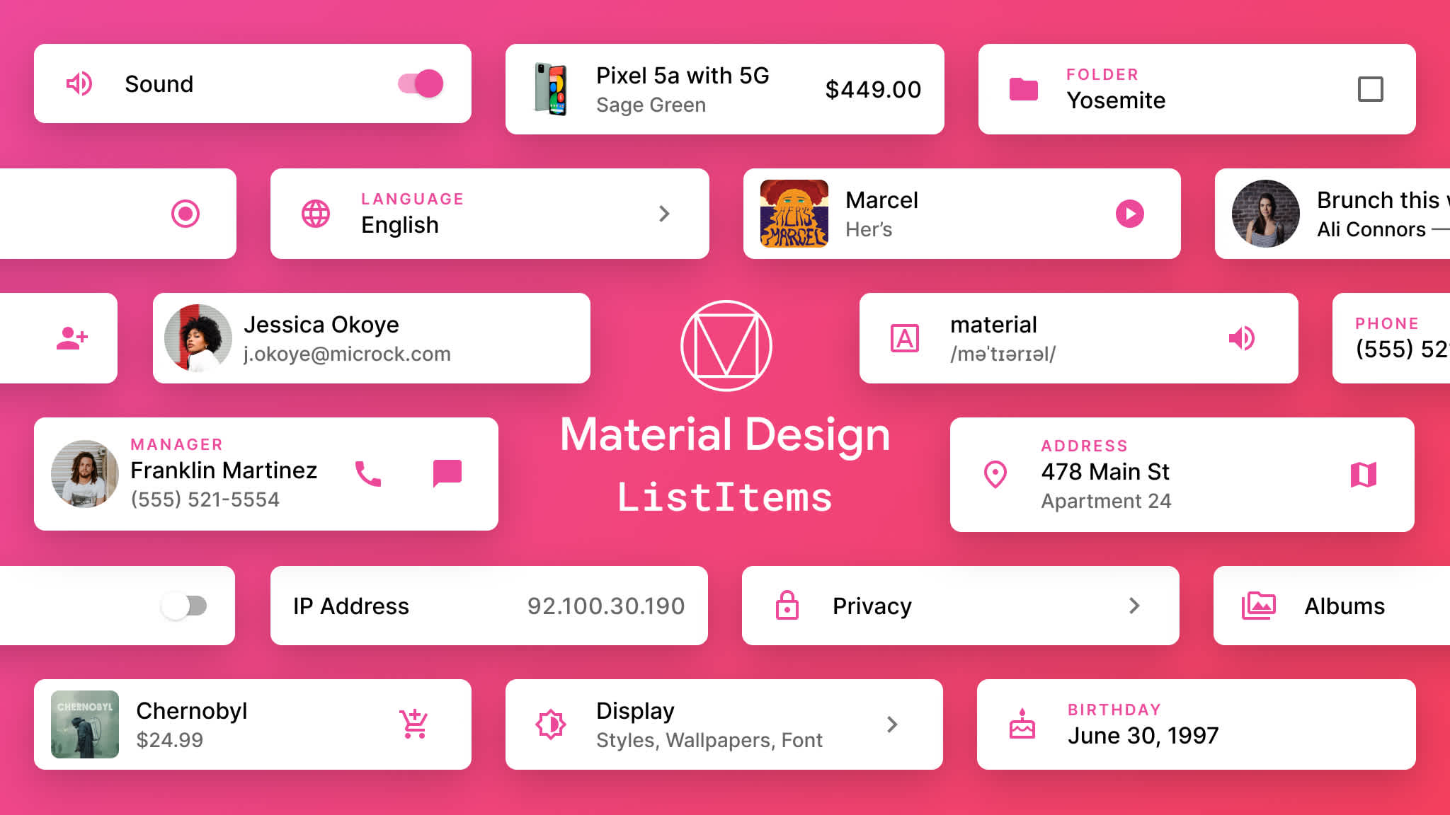 Extending Material Design’s list item component