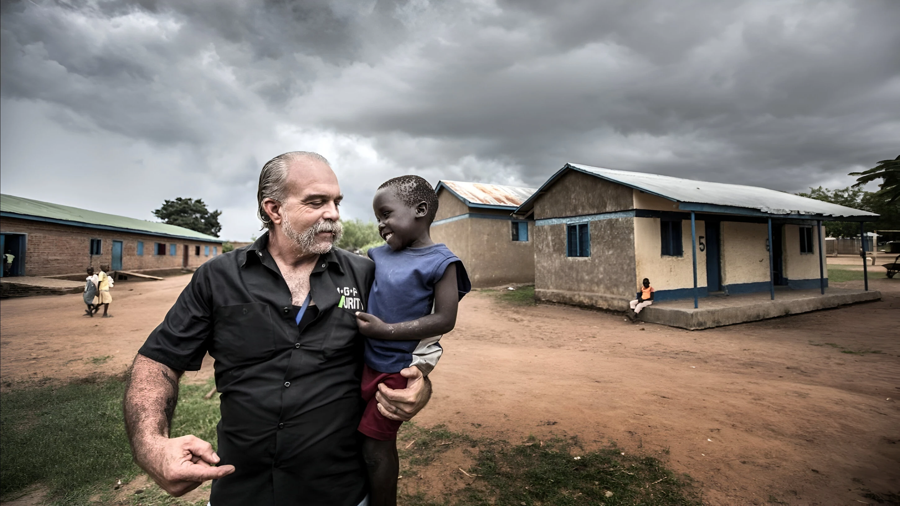 Mut für Kinder Sam Childers Machine Gun Preacher with child hq