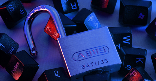 picture of opened lock and keyboard keys