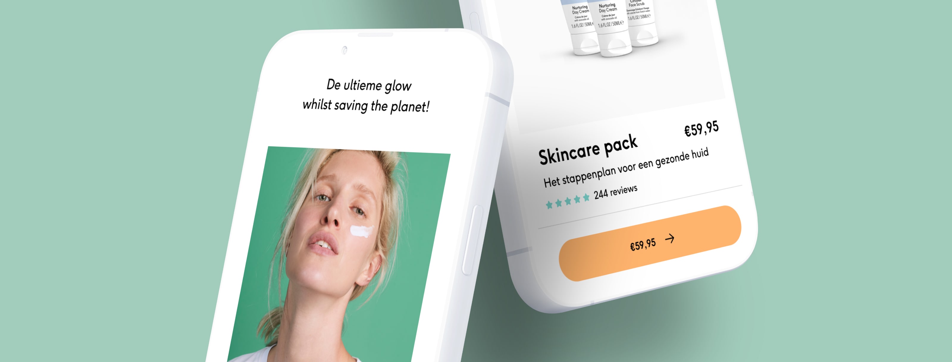 Twee smartphones met daarop pagina's van Naif uitgelicht. 