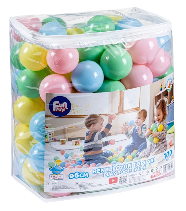 6cm Pastel Ball Pit Balls (100-Pack in Carry Bag)