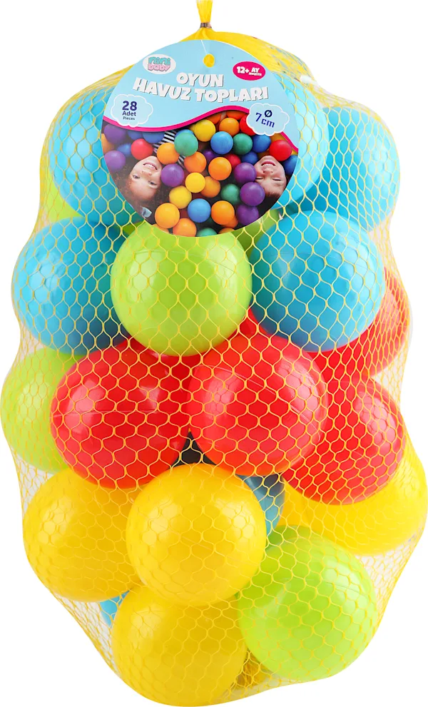 7cm Colorful Ball Pit Balls (28-Pack in Mesh Bag)