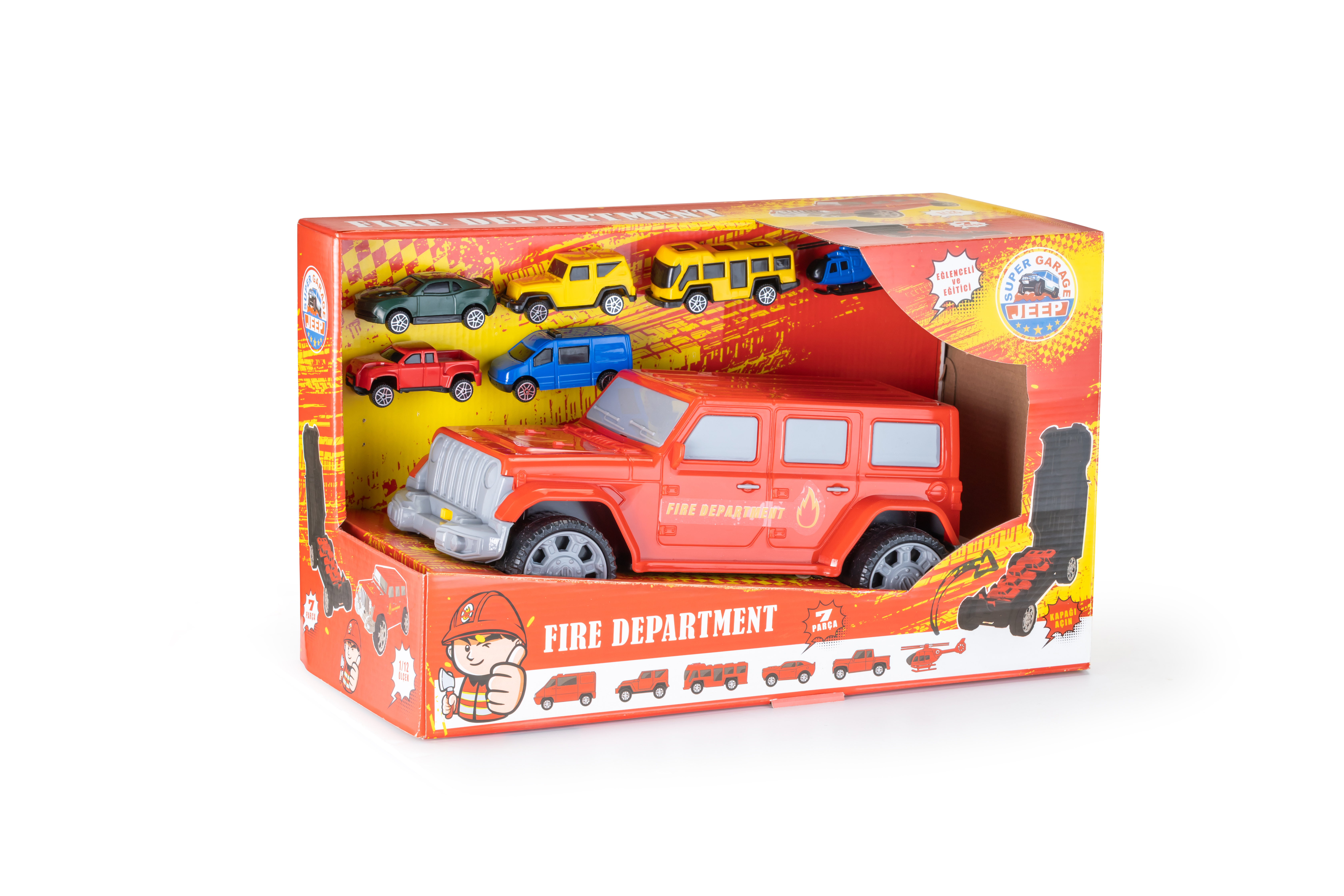 Super Garage Fire Truck Jeep Set thumbnail 2