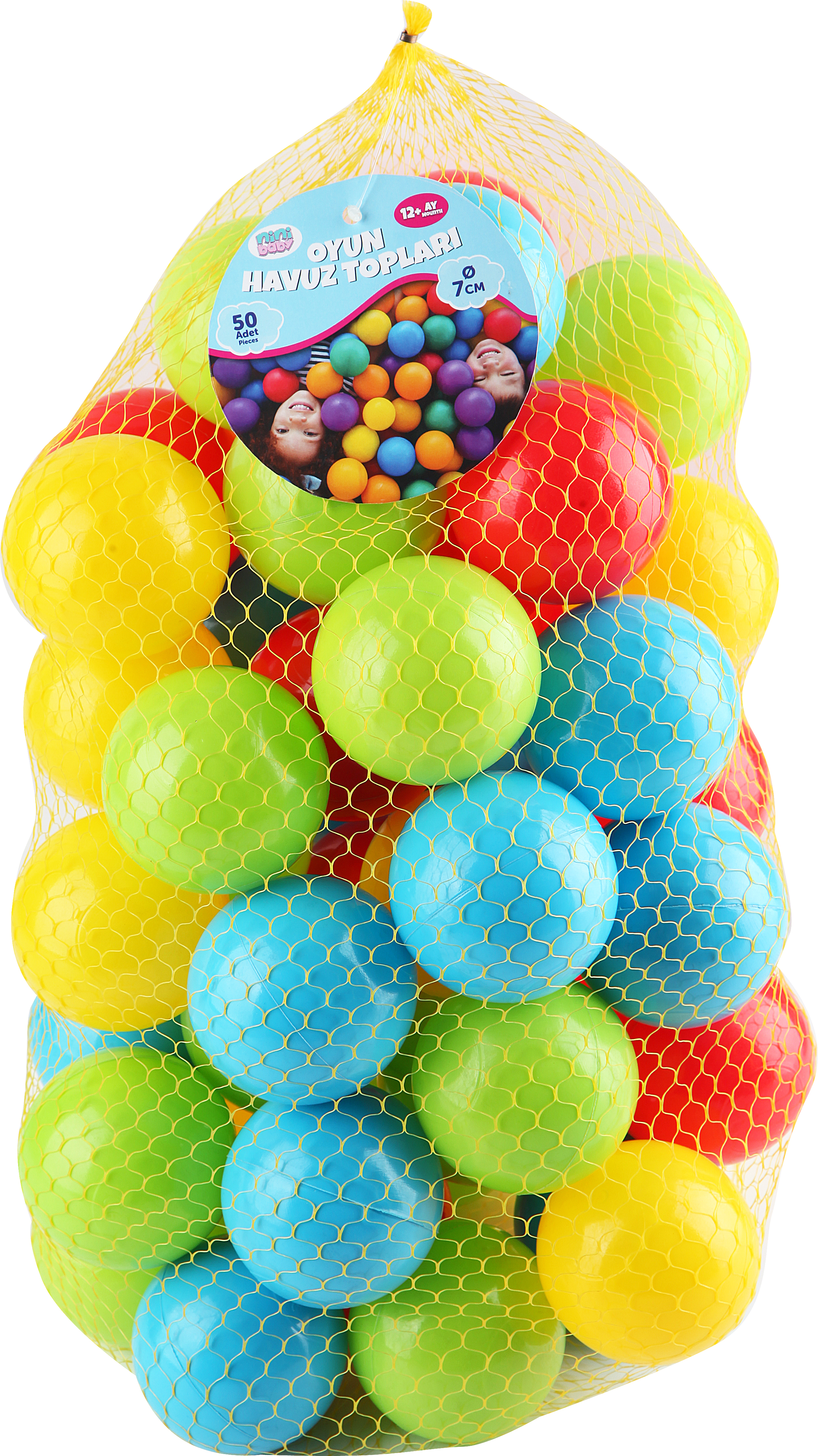 7cm Colorful Ball Pit Balls (50-Pack in Mesh Bag)