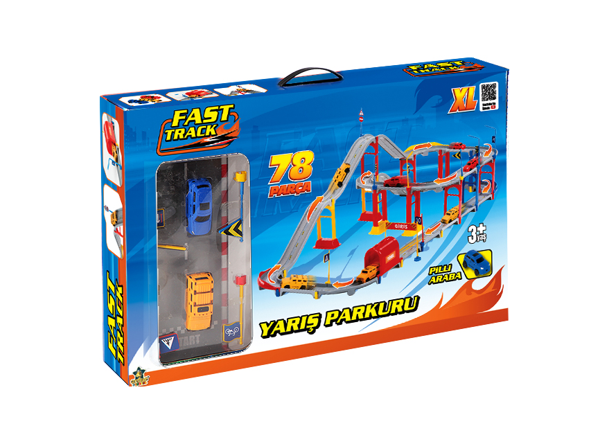 Fast Track Large Racing Playset with Cars thumbnail 3