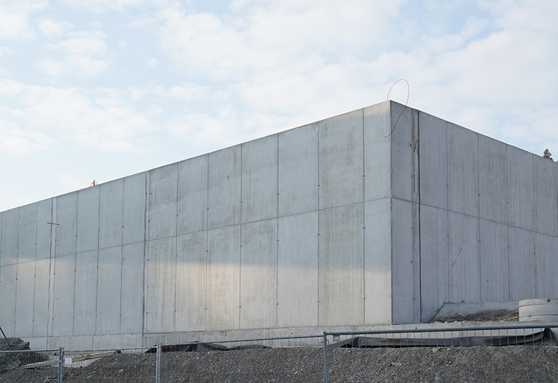 Eine Mauer aus Sichtbeton