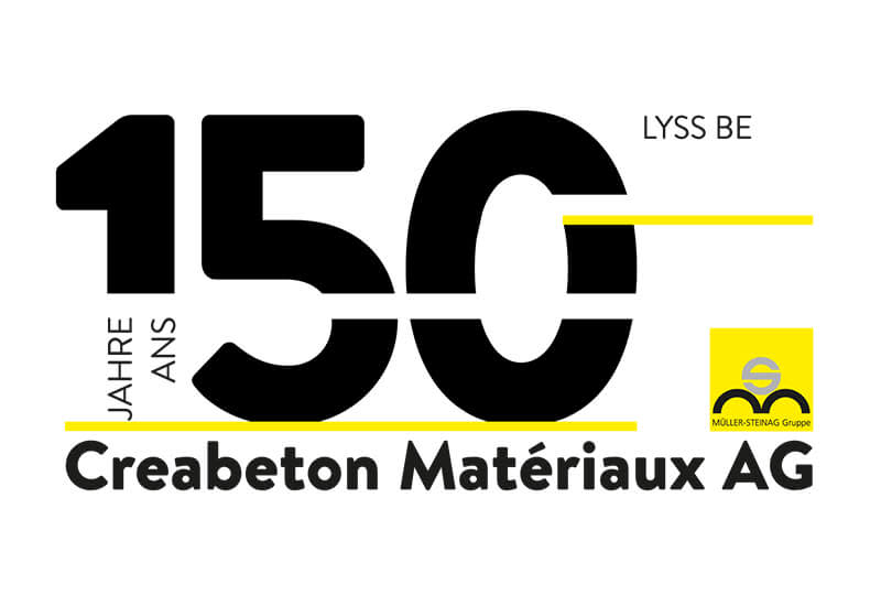Logo pour le 150e anniversaire de Creabeton Matériaux