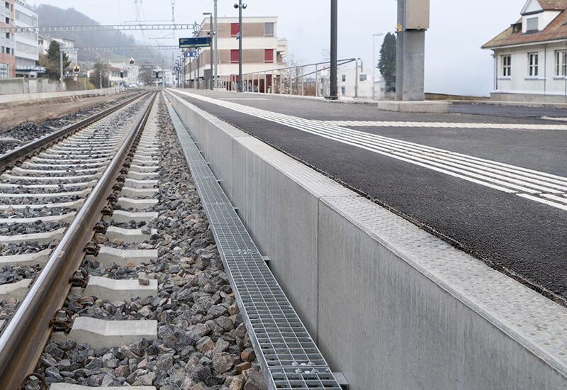 Angle de quai pour la gare de Horgen