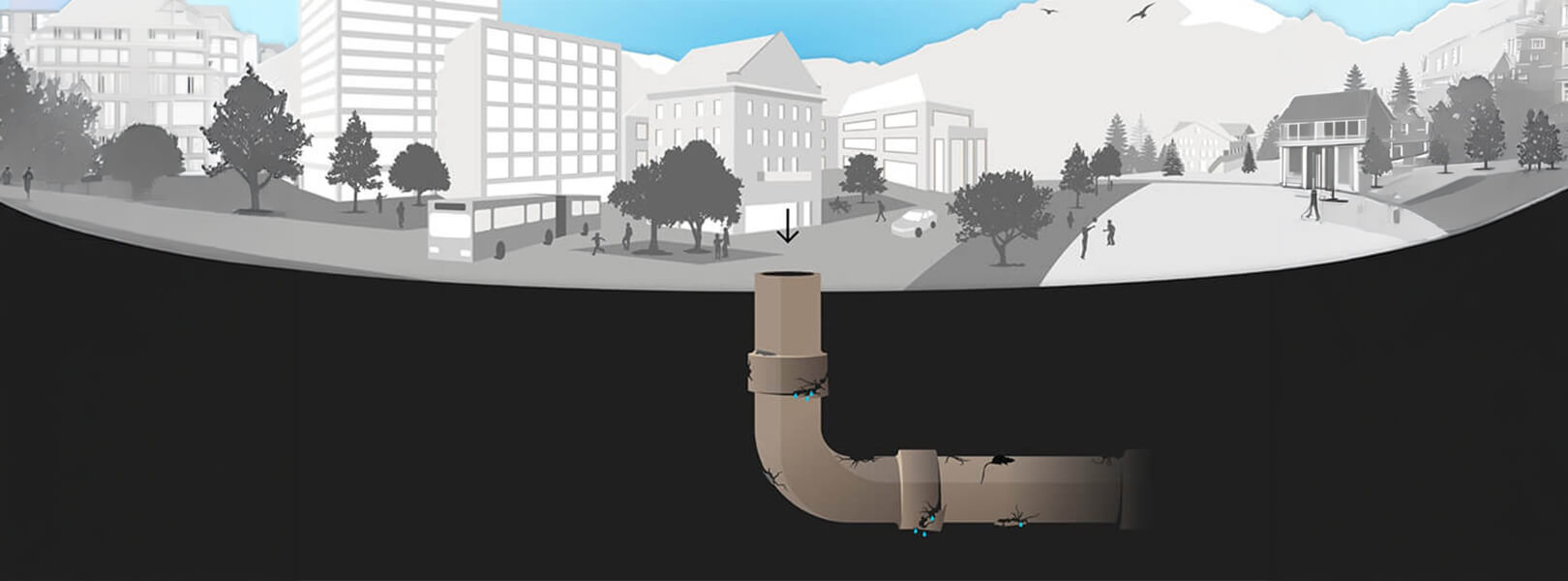 Kanalisation in Gemeinde